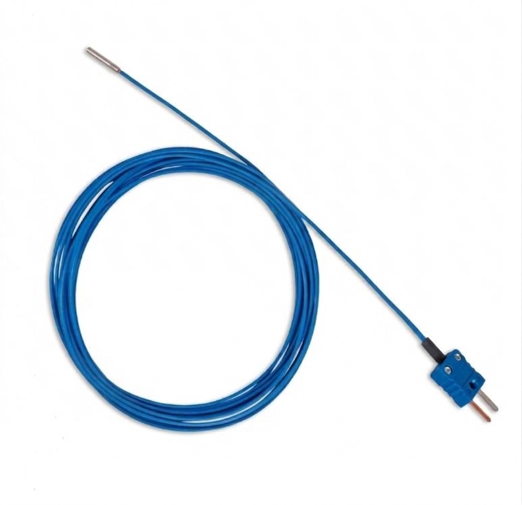 Termopar Tipo T Ø4 X 20mm com cabo de Teflon com 2 metros com Conector Mini